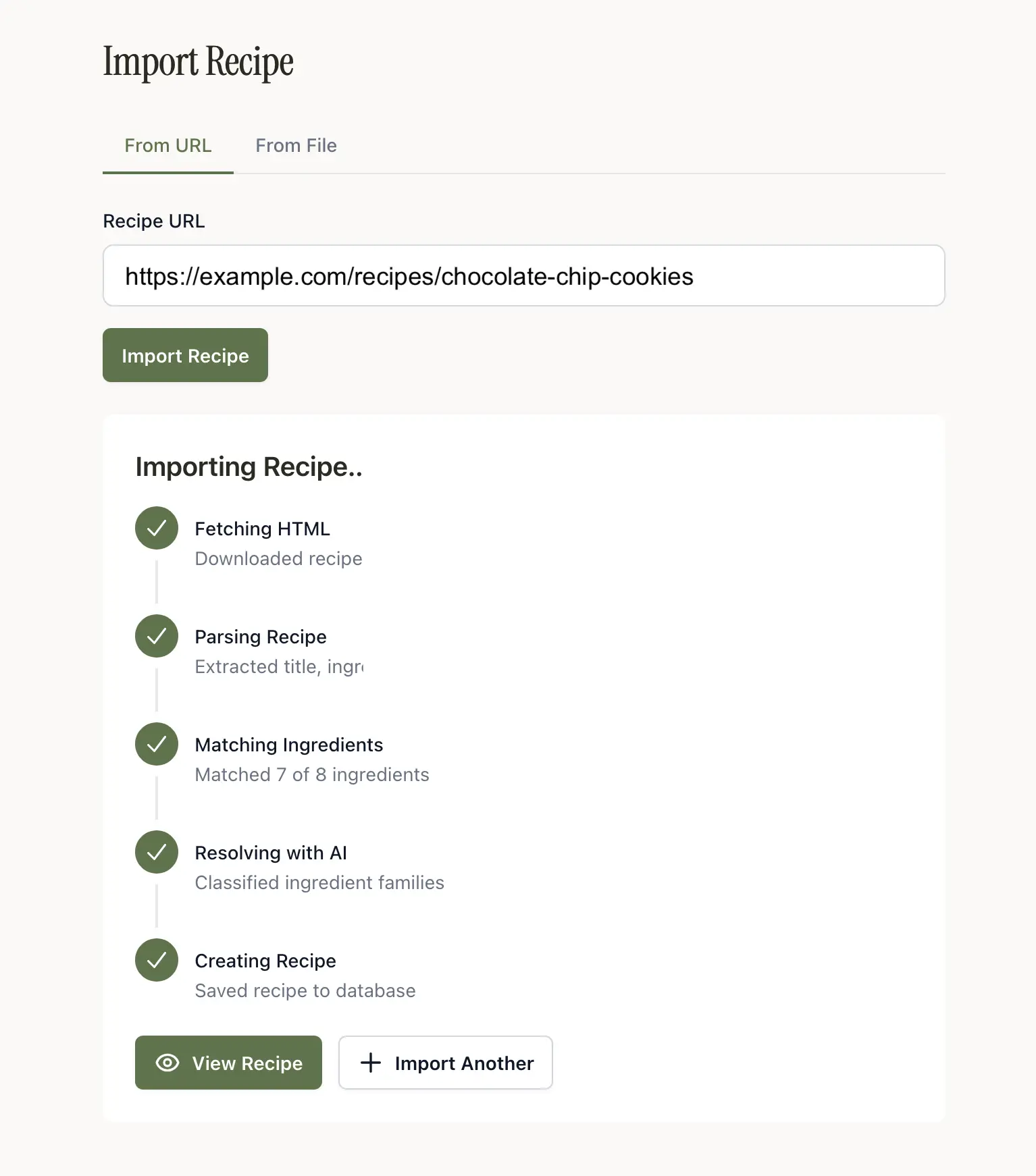 Adding a recipe to HomemakersHaven
